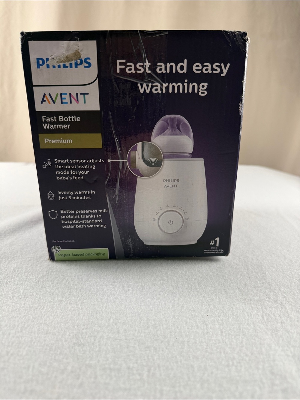 Philips Avent Fast Bottle Warmer in White and Purple - Premium